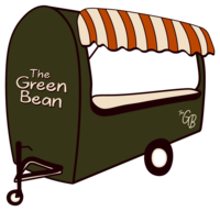 a graphic design of the green bean mobile coffee card in wilmington nc