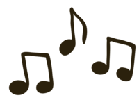 Three music notes