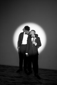 Queer groom wedding portraits at the Tinsmith