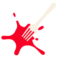 White fork red paint logo