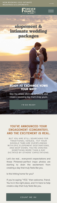 photographer, website design, creatives, women business owners, creatives, photography, weddings and elopements, events