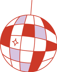 Shimmering disco ball icon for Weird Magic, representing bold ideas, unconventional creativity, and the rebellious spirit of entrepreneurship.