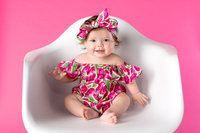 smiling 6 month baby girl closeup