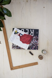 dressmaker dummy and magnolia photographed by SQP on hand painted backdrop