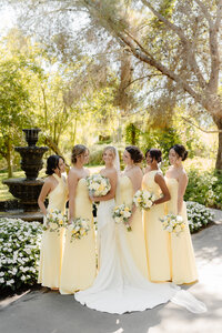 Bridesmaids in Garden Wedding at  Ethereal Gardens San Diego