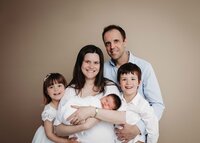 Image of Family at Studio Newborn Photography Session by Hobart Newborn Photographer Lauren Vanier