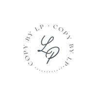 Copy by LP Sustainable Website Copywriting & Organic SEO Logo in gray from Lauren Plug
