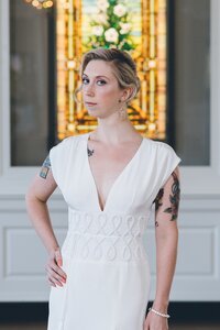 illusion neckline wedding dress with sleeves