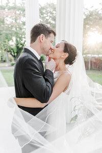 bride posing in a wedding dress