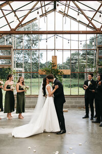 bride and groom at the altar