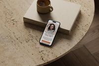 A visual mock-up showing how the template looks on a mobile device.