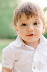 A detail image of a one-year-old boy by Amsterdam-based photographer, Sim Sawyers.