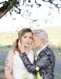 Queer couple wedding day bridal portraits