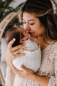 In studio newborn lifestyle photography