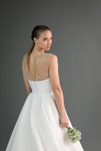 illusion back wedding dress a-line