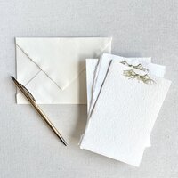 handmade stationery with gold foil mountains