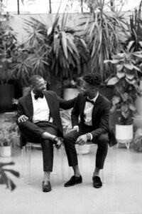 Couple photos for a queer wedding at the Tinsmith