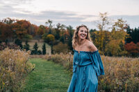 Woman in floral field