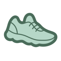 Brand icon and illustration for Bostron Design Studio. An icon of a green running shoe.