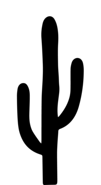 silhouette of desert plants