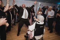 Guest and grandma tearing up the dance floor at Blithewold wedding. Photography by Rhode Tripper Photography