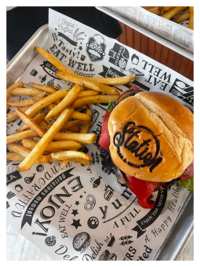 black bean burger and fries