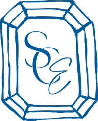 Sincerely chic events icon in azul sea