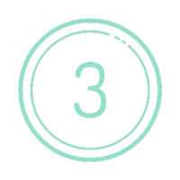Green Icon with the number 3 in a circle

