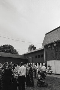 Outdoor barn cocktail hour by Orange County photographer