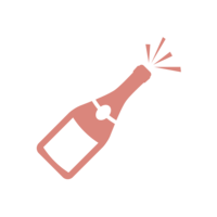 Pink illustration of champagne icon