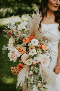 pink orange wedding flowers