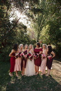 bridesmaids laughing at the Abbotsford covent wedding