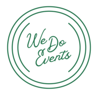 We Do Events stamp logo green