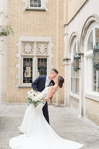 photo of Black Tie Wedding bride and groom  by Courtney Rudicel wedding photographer in Indianapolis