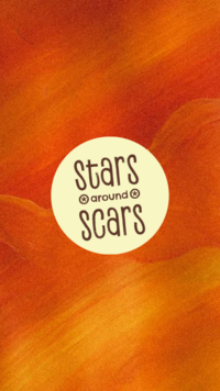 srars around scars logo mark on a orange background
