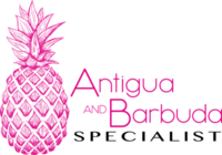 Pink and black logo for Antigua and Barbuda Specialist