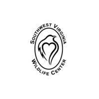A black oval containing a hawk silhouette and a heart with Southwest Virginia Wildlife Center in black text.