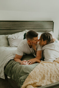 Organic, heartfelt couple photography in a in-home session.