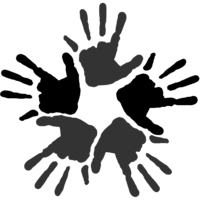 Hands forming a circle, symbolizing collaboration and a network of 1000+ skilled trainers.