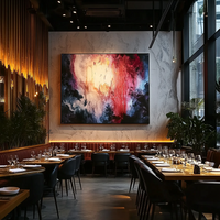 Sfeervolle kunst in een restaurantomgeving