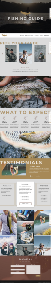 web design for fishing guides
