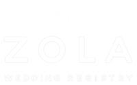 A white version of the Zola logo with the words "Wedding Registry" underneath.