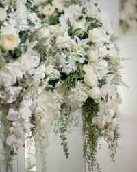 Reception table outside Colorado wedding venue
