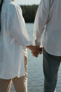 Hands holding flowers