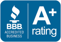 Our A+ rating with as an Accredited Business with the Better Business Bureau