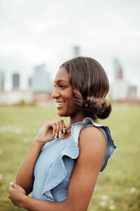 Senior looks into distance before graduating