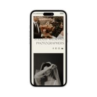 Mobile version of the Claremont Showit website template, ideal for lifestyle photographers seeking a bold and approachable design