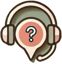 Minimalist flat icon of a headset with a question mark inside a blush chat bubble on a sage green background. Represents the live Q&A and hot seat support included in the Spring Sale Sprint program for product-based business owners.