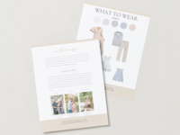lat lay of printable newborn photography guide templates for photographers, featuring session tips, posing ideas, and client prep information