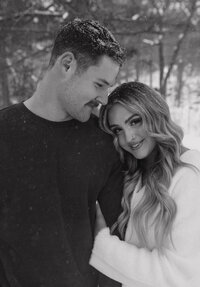 Winter engagement session with bride and groom leading up to their intimate Minnesota wedding day.  